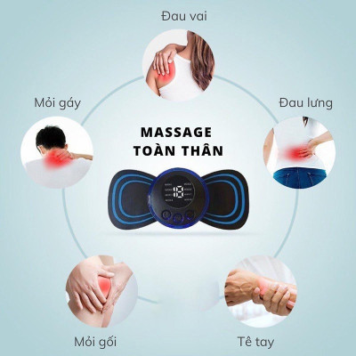 Máy Massage Xung Điện Cánh Bướm Toàn Thân 8 Chế Độ 19 Cường Độ Giảm Đau Miếng Dán