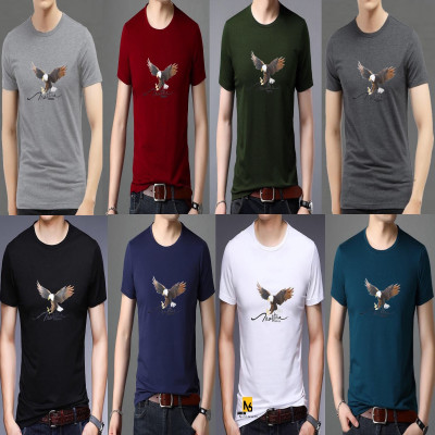 Áo Thun Nam Cotton Cổ Tròn Hình 3D Eagle Cao Cấp ShopN6 - AT06 (Nhiều Màu)