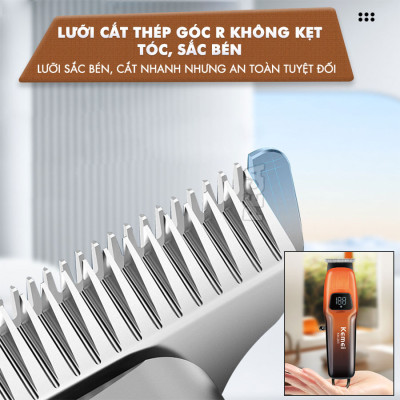 Tông đơ chấn viền Kemei KM-263 công suất mạnh 5W màn hình LCD tiện lợi có thể cạo đầu, khắc tóc tattoo, tạo kiểu- Chính hãng