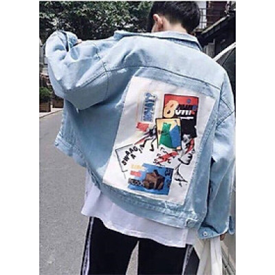 Áo Khoác Jean Nam - xanh - M