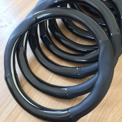 Bọc vô lăng carbon xe Mitsubishi Xpander, Pajero, Attrage, Mirage, Triton, Outlander, Jolie, Lancer