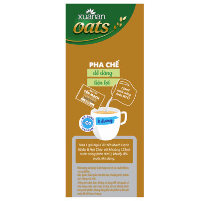 Combo 2 túi: Ngũ Cốc Yến Mạch Hạnh Nhân Hạt Chia 400G + NC Yến Mạch Óc Chó & Mè Đen 400G[ít đường](Tặng Kèm 1 Túi Yến Mạch 150G)