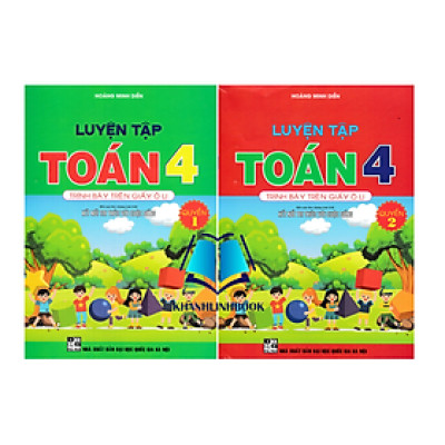 Sách - Combo Luyện Tập Toán 4 Quyển 1 + 2 - Trình Bày Trên Giấy Ô Li (Bộ Sách Kết Nối Tri Thức Với Cuộc Sống)