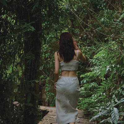 Áo Croptop Linen Lanh TOP208 thời trang thiết kế Hity