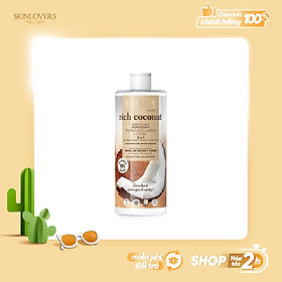 Nước tẩy trang Eveline Rich Coconut dưỡng ẩm tinh dầu dừa 2 tác động 500ML