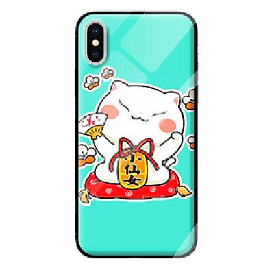 Ốp kính cường lực cho iPhone XS mẫu MÈO 85 - Hàng chính hãng