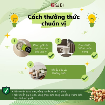 Bột Ngũ Cốc 15 Loại Hạt Damtuh Hàn Quốc - Hộp 40 Gói