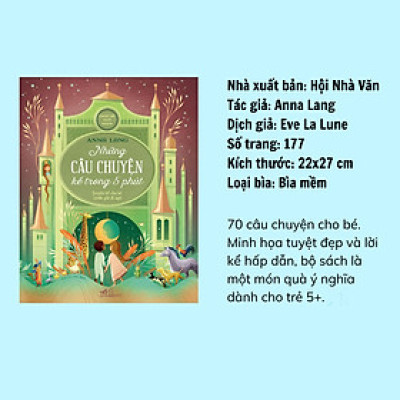 Sách - Bộ Chúc bé ngủ ngon - Truyện kể cho bé trước giờ đi ngủ (Anna Lang) (Nhã Nam Official)
