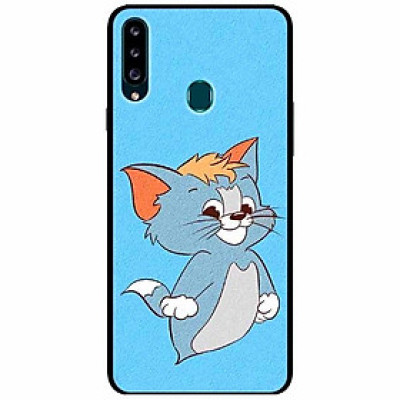 Ốp lưng dành cho Samsung A20s mẫu Thần Mèo Nền Xanh