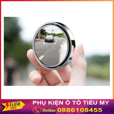 bộ 2 gương cầu lồi xoá điểm mù có viền bao - gương cầu 360 độ gắn ô tô xe máy