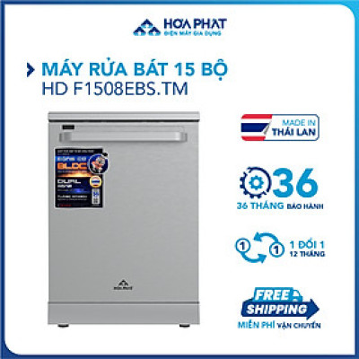 Máy rửa bát 15 bộ Hòa Phát HD F1508EBS.TM - Bảo hành 36 tháng - Hàng chính hãng