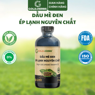 Dầu mè đen ép lạnh nguyên chất GoldzHerbs – Chai 120ml/ 250ml