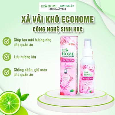 Xả Vải Khô Dạng Xịt Công Nghệ Sinh Học Ecohome 100ml Hương Comfor While Vỏ Hồng Làm Mềm Vải Khử Mùi Hôi, Lưu Hương Lâu