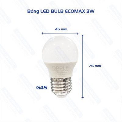 [Quà tặng] Bóng Đèn OPPLE LED Bulb Eco Save G45 E27 3W Ánh Sáng Vàng 3000K - Sáng Hơn Theo Cách Tiết Kiệm Hơn