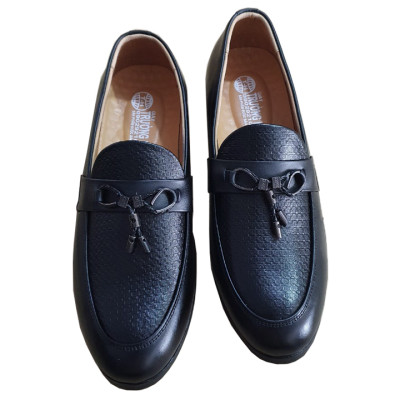 Giày Tây Nam Không Dây Chính Hãng Trường Hải Da Bò Thật Cao Cấp  Màu Đen 