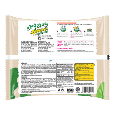 Thùng 24 Gói Mì Koreno Rong Biển Vị Ngao 102g
