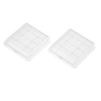 2PCS PALO Transparent AA Battery Storage Boxes Cases High-quality Containers Durable Plastic Battery Holders with Lids