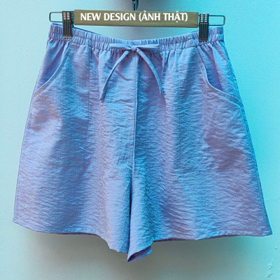 Quần short đũi dáng váy form rộng freesize (48-65kg) chất vải đũi mềm thoáng mát
