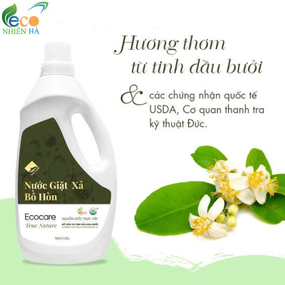 Nước giặt xả ECOCARE 4L tinh dầu bưởi, hoa nhài, nước giặt hữu cơ an toàn cho bé sơ sinh
