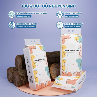 Combo 4 bịch khăn giấy rút treo tường, 1280 tờ/bịch, dập vân 4D, siêu dai và mềm mịn