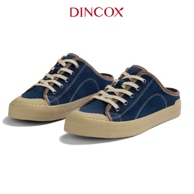 Giày Sục Đạp Gót Mules Vải Sneaker Unisex Tăng Chiều Cao 4cm DINCOX E10 Dark Navy