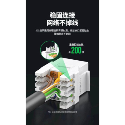 Ugreen UG30898NW185TK 180 độ Màu Trắng Đầu nối mạng RJ45 Cat5e UTP - HÀNG CHÍNH HÃNG