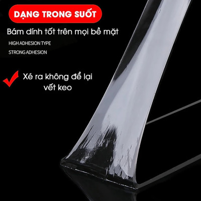 Băng Keo Nano Dán 2 Mặt Trong Suốt - Băng Dính Đa Năng - Dán Tường Treo Đồ, Treo Tranh Ảnh, Cố Định Vật,...Hàng Cao Cấp Chính Hãng PaKaSa