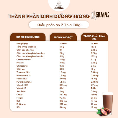 Sữa Hạt Gạo Lứt Hữu Cơ 24Grains 700g Vị Socola Nhập Khẩu Malaysia Cho Trẻ Từ 3 Tuổi & Người Lớn Bổ Sung Dinh Dưỡng Vegan - 24grainsvn