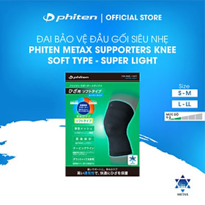 Đai bảo vệ đầu gối loại siêu nhẹ Phiten supporter knee soft super light AP254014/AP254016