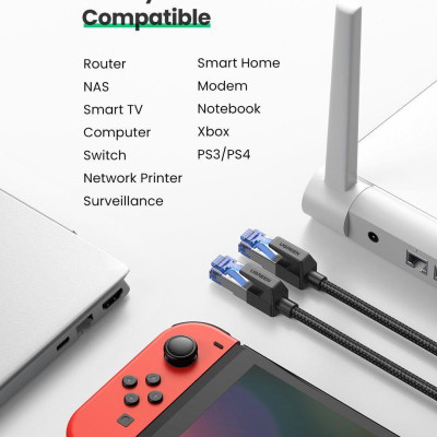 Ugreen UG80433NW153TK 5M CAT8 Shielded Cáp nối mạng Lan giữa các máy tính - HÀNG CHÍNH HÃNG