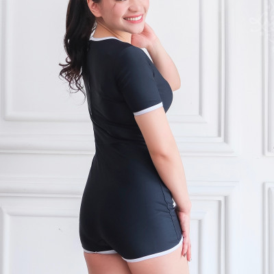 Áo bơi liền quần có tay LMcation Romper - Đen