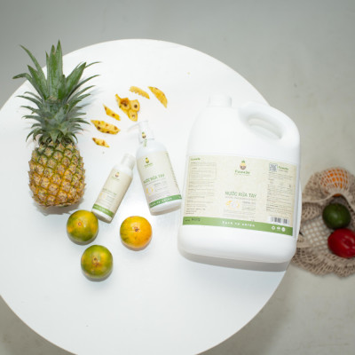 Nước rửa tay sát khuẩn Fuwa3e hữu cơ mùi tinh dầu quýt từ chế phẩm Enzyme sinh học 3.8L