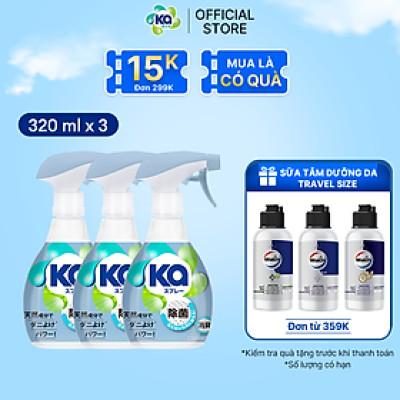 Combo 3 Chai Xịt thơm vải chống mạt bụi KA(320ml/ Chai)