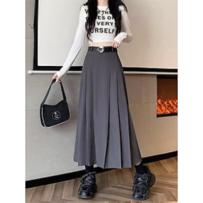 Chân váy xòe dài xếp li sang chảnh