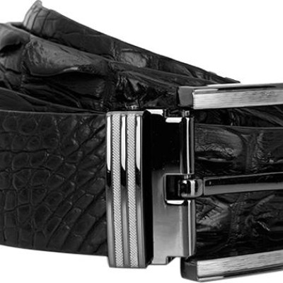 Thắt Lưng Nam Da Cá Sấu Gai Đuôi Đầu Kim Bản Lớn Huy Hoàng HT4715 - Đen