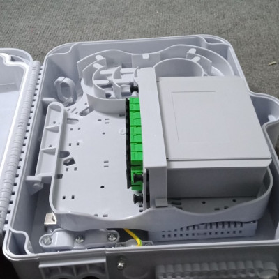 Tủ phối quang 24FO outdoor nhựa, lắp PLC 1*16 box, đầy đủ phụ kiện, Hàng nhập khẩu