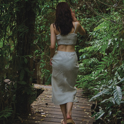 Áo Croptop Linen Lanh TOP208 thời trang thiết kế Hity