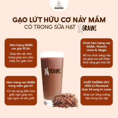 Sữa Hạt Gạo Lứt Hữu Cơ 24Grains 700g Vị Socola Nhập Khẩu Malaysia Cho Trẻ Từ 3 Tuổi & Người Lớn Bổ Sung Dinh Dưỡng Vegan - 24grainsvn