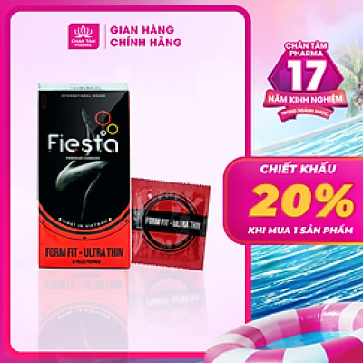 [Chính Hãng] Bao Cao Su Fiesta Form Fit Ultra Thin Hộp 12 Cái - Siêu Mỏng, Ôm Sát Từng Milimet