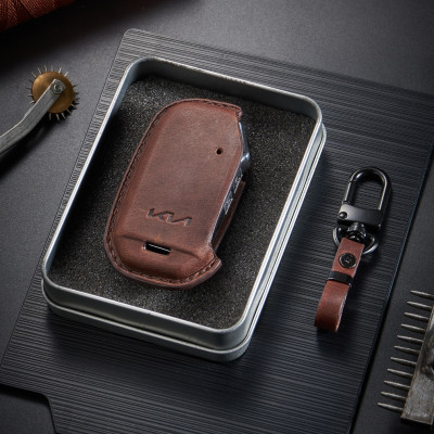 Bao da ép phom Handmade chìa khóa xe ô tô Kia CARNIVAL 2022 da bò thât giá tận xưởng (có bán sỉ) - hàng chính hãng