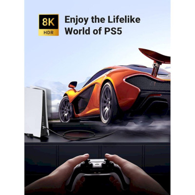 Ugreen UG40180HD150TK 2m 2.1 HDMI 8K 60hz 48Gpbs Male to Male Braided Cable 4k 120hz - HÀNG CHÍNH HÃNG