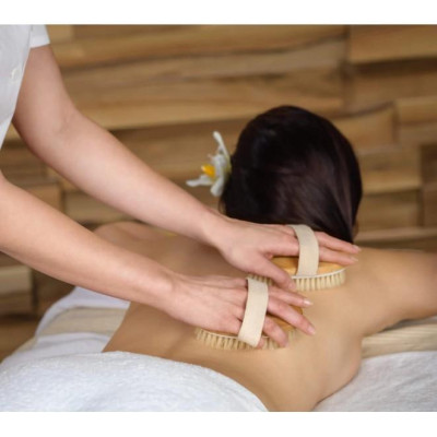 ️FREE SHIP️ Bàn chải da khô và ướt Chính hãng 100% Skin (Tẩy tế bào chết - Massage - Cán dài tháo rời 40cm) FS1167