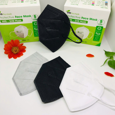 Khẩu trang n95 SHB Pro mask chính hãng, Kn95 cao cấp 5 lớp kháng khuẩn chuẩn FFP2 (hộp 20 cái)