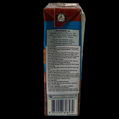 Blue Diamond - Sữa Hạt Hạnh Nhân ALMOND BREEZE vị Chocolate 180ml x 3 Hộp