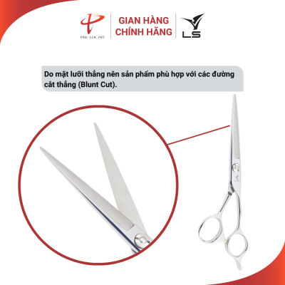 Kéo cắt tóc VLS JP602 lưỡi thẳng quai offset vênh đỡ ngón cố định - Hàng chính hãng