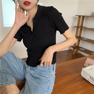 Áo Croptop GIÁ SỐC Áo Polo Nữ Basic Trơn Cộc Tay Freesize MONGTOGHI Mềm Mại Kiểu Tay Ngắn Có Cổ