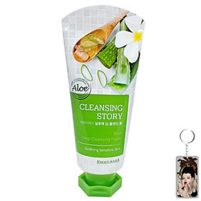 Sữa rửa mặt Lô hội Kwailnara Aloe Deep Cleansing Foam 120ml + Móc khóa