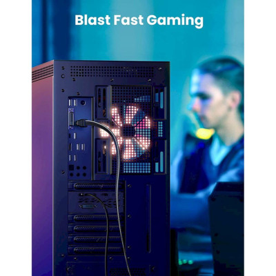 Ugreen UG40168NW190TK 0.5m 40Gbps 2000mhz dây dẹt Nylon Braided Màu Đen Cáp mạng Cat8 - HÀNG CHÍNH HÃNG