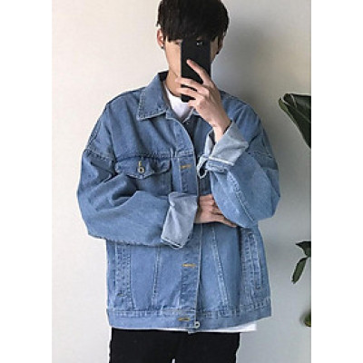 Áo Khoác Jean Nam Mạnh Mẽ Cuốn Hút - Đen Trơn Đính Thông Điệp Bí Ẩn TRA202