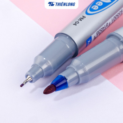 Combo 5/10/20 Bút lông dầu 2 đầu bút Thiên Long PM-04 bám dính tốt trên các vật liệu: Giấy, gỗ,nhựa, thủy tinh, gốm, sứ